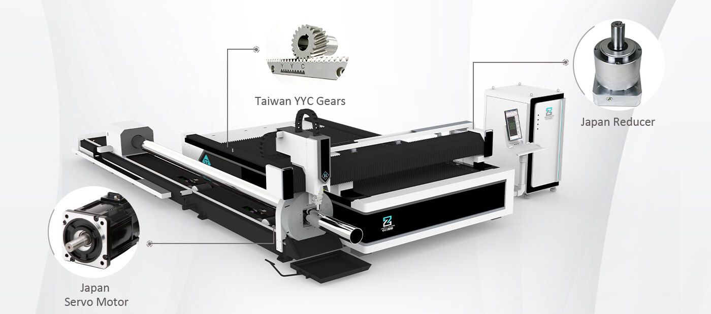 Sheet and Tube Metal Laser Cutting Machine Fiber Laser Cutter for Steel, Aluminum, Titanium, Copper