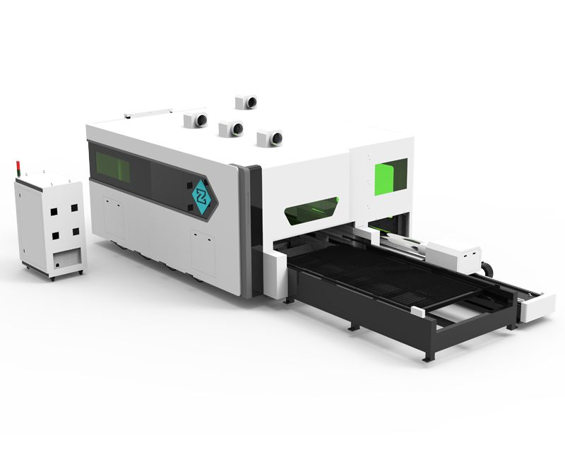Enclosed Sheet & Tube Metal Fiber Laser Cutting Machine with Protective Cover and Exchange Table