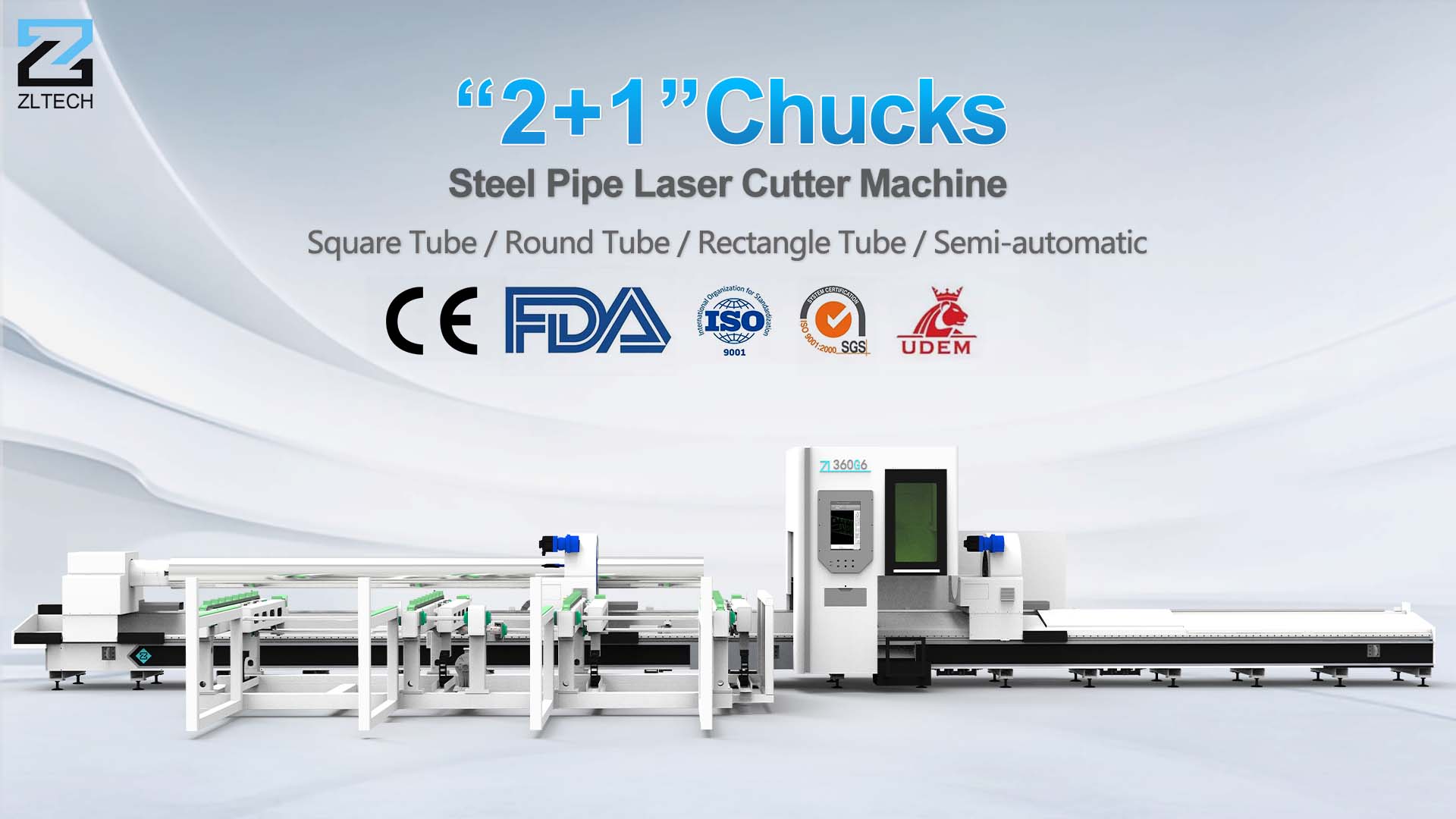 Three Chuck Tube Metal Laser Cutting Machine With No Tailing