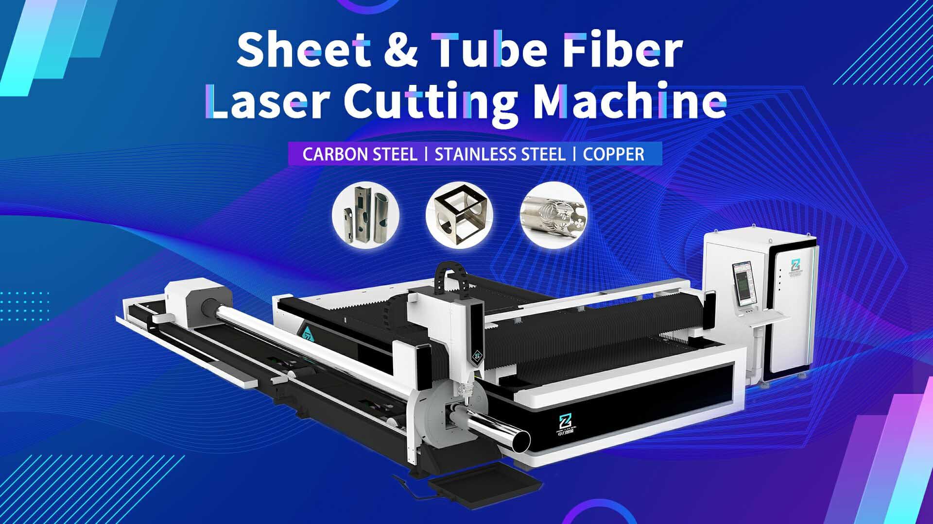 Small Tube And Sheet Fiber Laser Cutting Machine Metal Laser Cutter With Rotary