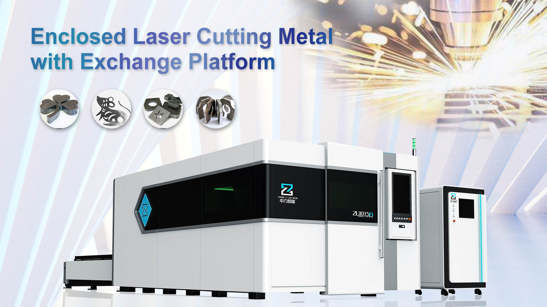 Enclosed Sheet Metal Laser Cutting Machine For Sale Fiber Laser Cutter with Exchange Platform